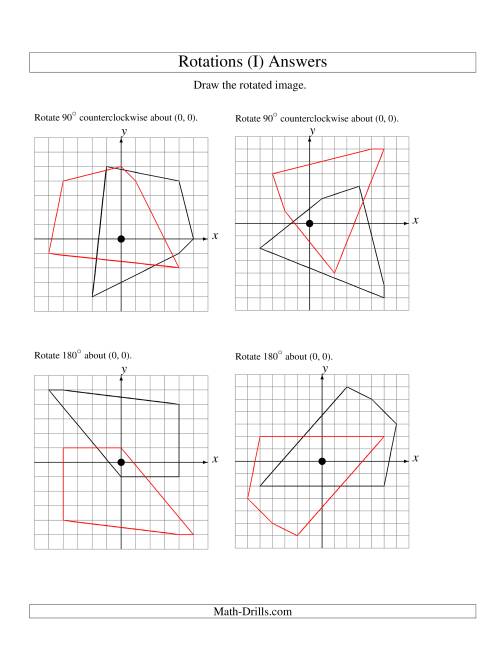 The Rotation of 5 Vertices around the Origin (I) Math Worksheet Page 2