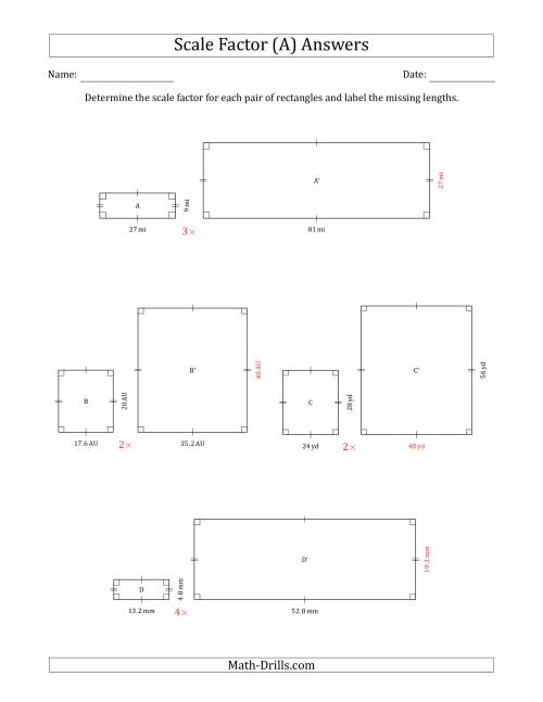 Determine the Scale Factor Between Two Rectangles and ...