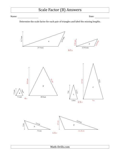 determine-the-scale-factor-between-two-triangles-and-determine-the-missing-lengths-scale