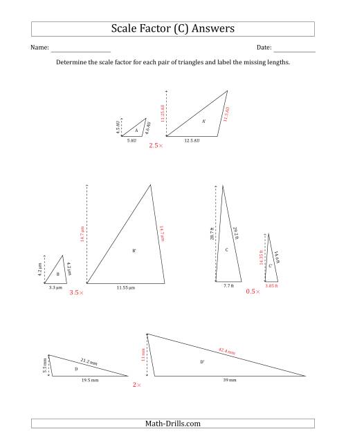 Determine the Scale Factor Between Two Triangles and Determine the ...