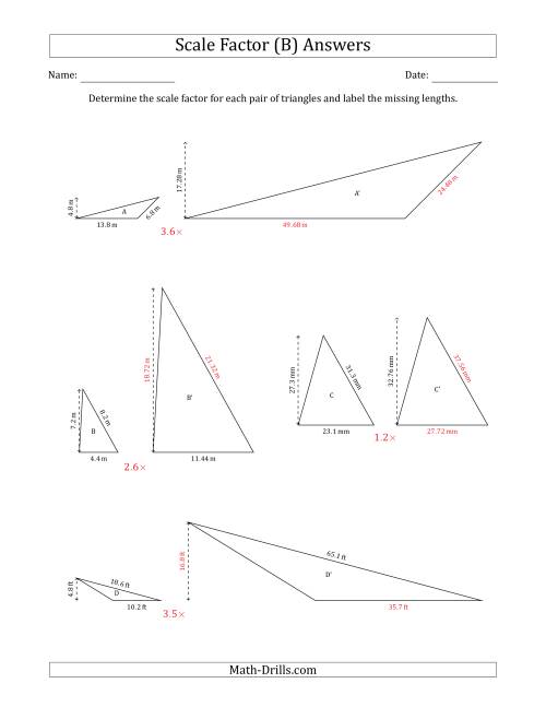 Determine the Scale Factor Between Two Triangles and Determine the ...