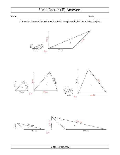 Determine the Scale Factor Between Two Triangles and Determine the