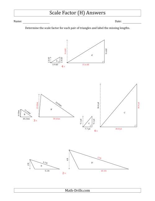 Determine the Scale Factor Between Two Triangles and Determine the ...