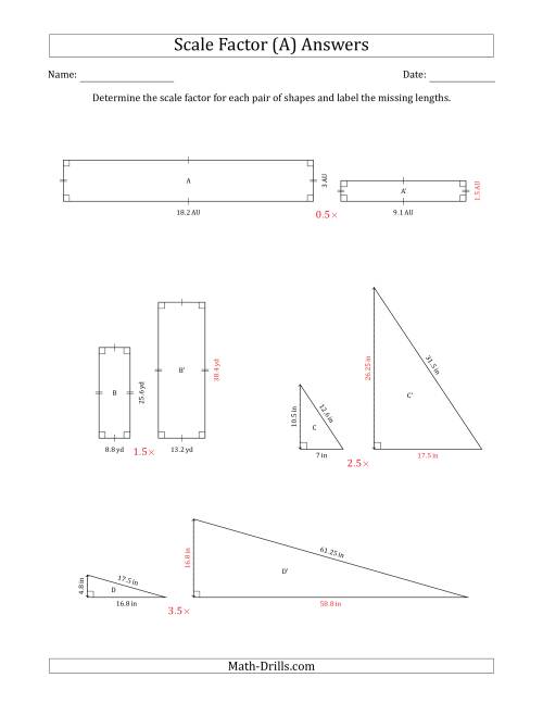 Determine The Scale Factor Between Two Shapes And Determine The Missing 