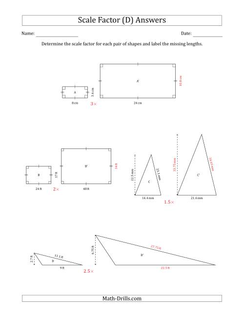 Determine The Scale Factor Between Two Shapes And Determine The Missing ...