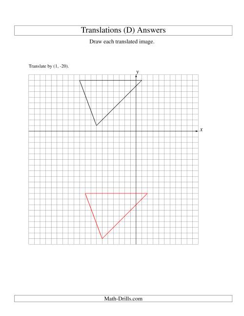 The Translation of 3 Vertices up to 25 Units (D) Math Worksheet Page 2