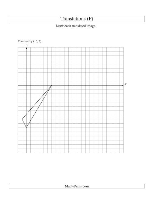 The Translation of 3 Vertices up to 25 Units (F) Math Worksheet