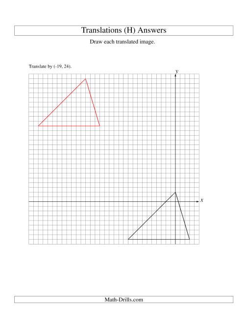 The Translation of 3 Vertices up to 25 Units (H) Math Worksheet Page 2