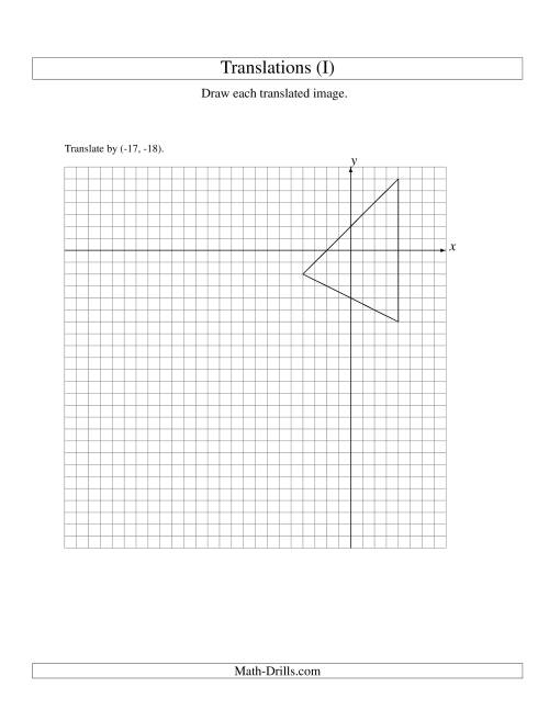 The Translation of 3 Vertices up to 25 Units (I) Math Worksheet