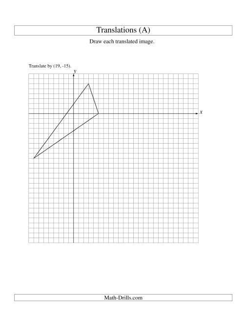 The Translation of 3 Vertices up to 25 Units (All) Math Worksheet