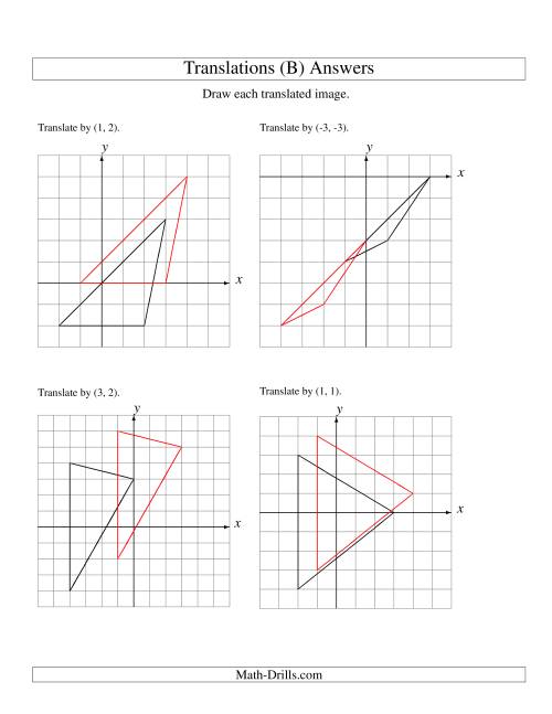 The Translation of 3 Vertices up to 3 Units (B) Math Worksheet Page 2