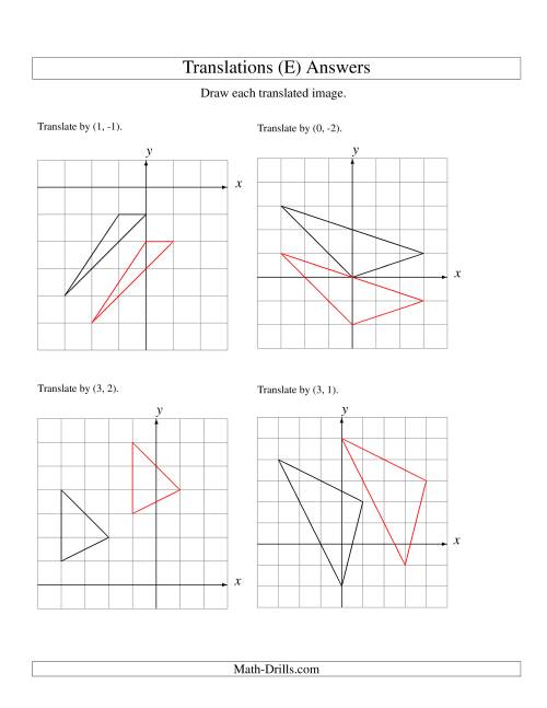The Translation of 3 Vertices up to 3 Units (E) Math Worksheet Page 2
