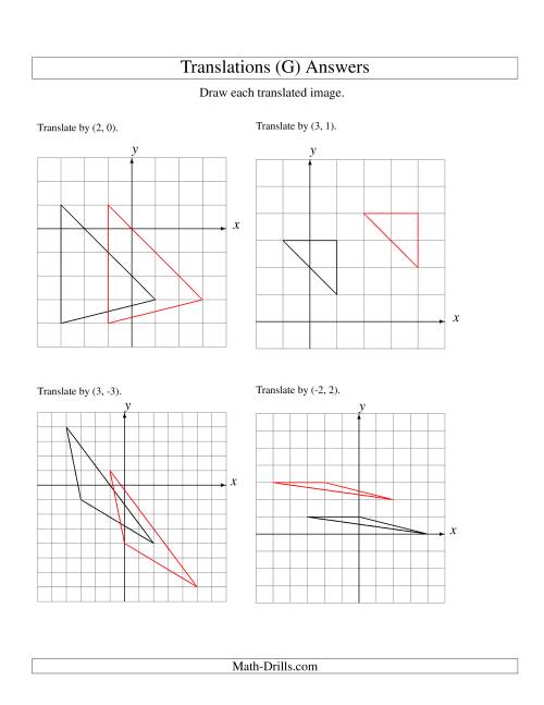 The Translation of 3 Vertices up to 3 Units (G) Math Worksheet Page 2