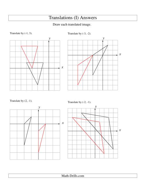 The Translation of 3 Vertices up to 3 Units (I) Math Worksheet Page 2
