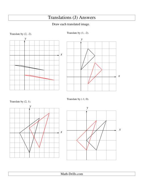 The Translation of 3 Vertices up to 3 Units (J) Math Worksheet Page 2