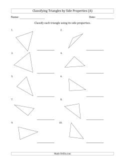 Classifying Triangles by Side Properties (No Marks on Question Page)