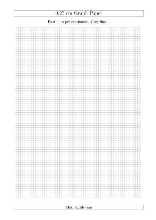The 0.25 cm Graph Paper with Grey Lines (A4 Size) Math Worksheet