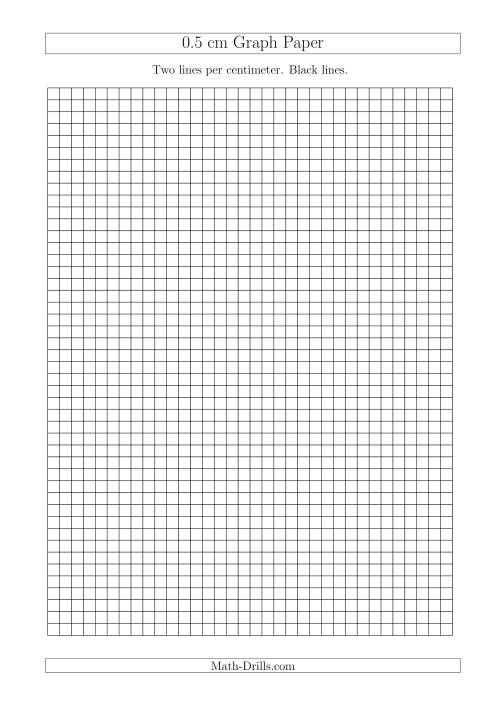 The 0.5 cm Graph Paper with Black Lines (A4 Size) (A) Math Worksheet
