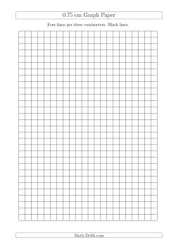 0.75 cm Graph Paper with Black Lines (A4 Size)