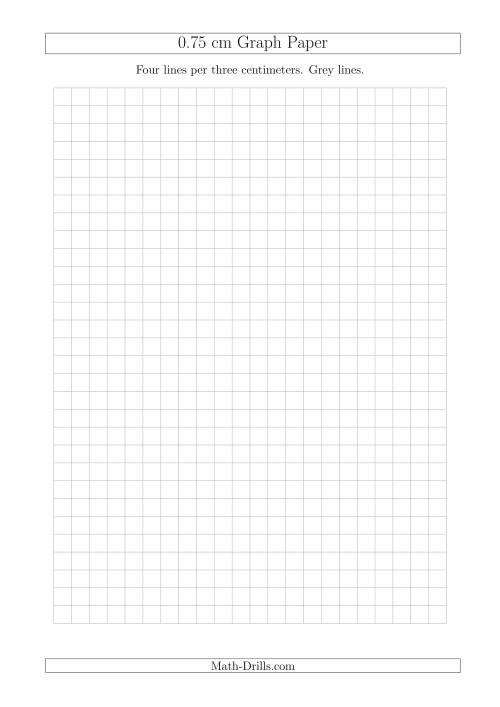 The 0.75 cm Graph Paper with Grey Lines (A4 Size) Math Worksheet