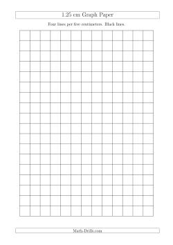 1.25 cm Graph Paper with Black Lines (A4 Size)