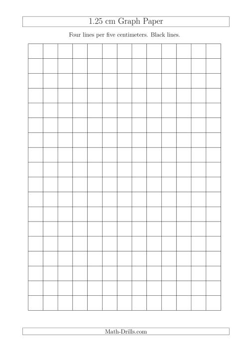The 1.25 cm Graph Paper with Black Lines (A4 Size) (A) Math Worksheet