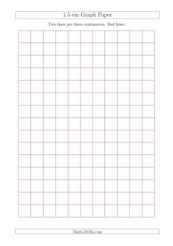 1.5 cm Graph Paper with Red Lines (A4 Size)