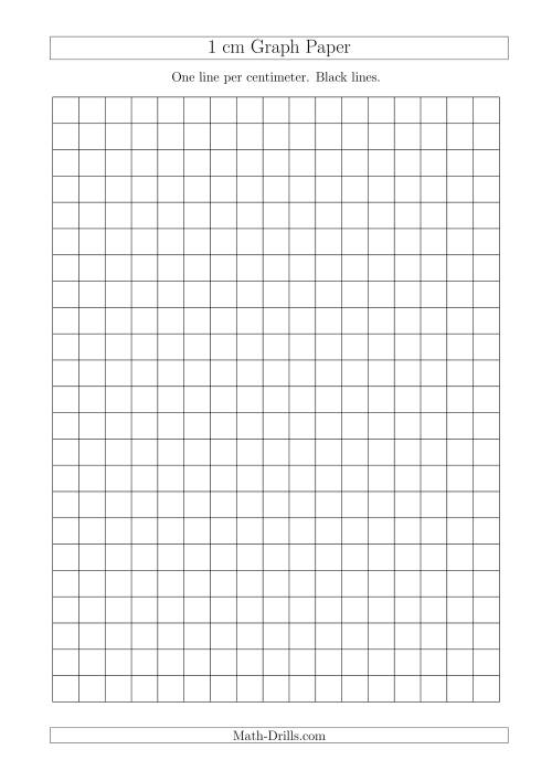 The 1 cm Graph Paper with Black Lines (A4 Size) (A) Math Worksheet