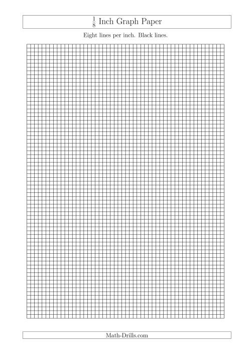 The 1/8 Inch Graph Paper with Black Lines (A4 Size) Math Worksheet