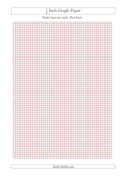 1/8 Inch Graph Paper with Red Lines (A4 Size)