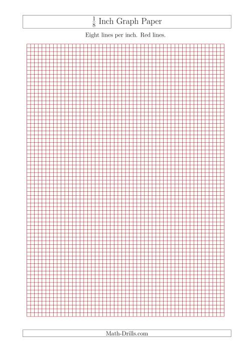 The 1/8 Inch Graph Paper with Red Lines (A4 Size) Math Worksheet