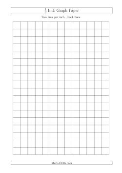 1/2 Inch Graph Paper with Black Lines (A4 Size)