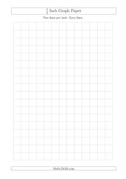 1/2 Inch Graph Paper with Grey Lines (A4 Size)