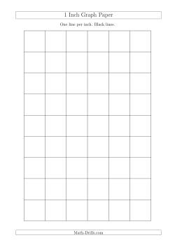 1 Inch Graph Paper with Black Lines (A4 Size)