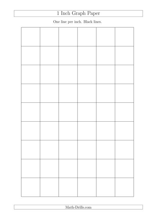 The 1 Inch Graph Paper with Black Lines (A4 Size) Math Worksheet