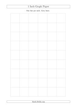 1 Inch Graph Paper with Grey Lines (A4 Size)