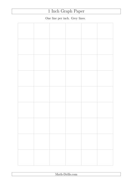 The 1 Inch Graph Paper with Grey Lines (A4 Size) Math Worksheet