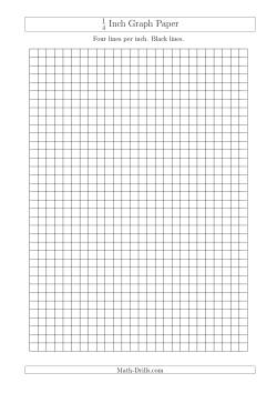 1/4 Inch Graph Paper with Black Lines (A4 Size)