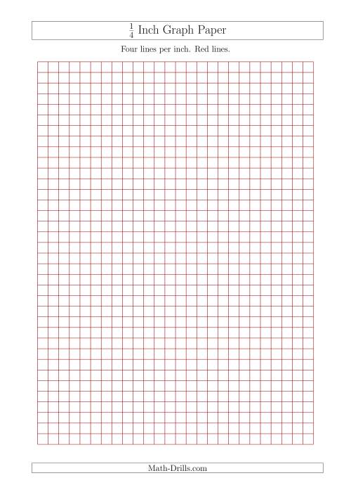1 4 Inch Graph Paper With Red Lines Size Red