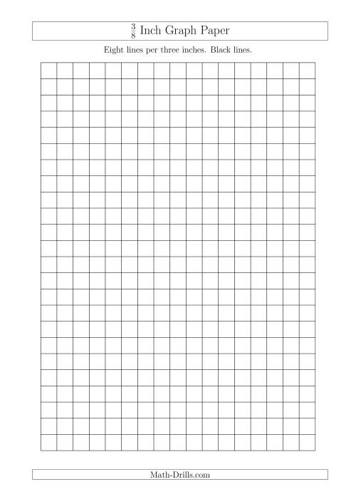 The 3/8 Inch Graph Paper with Black Lines (A4 Size) Math Worksheet