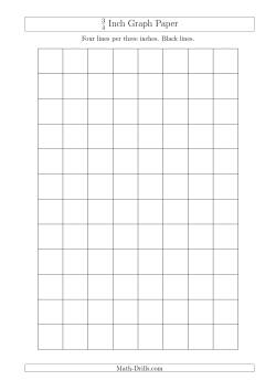 3/4 Inch Graph Paper with Black Lines (A4 Size)