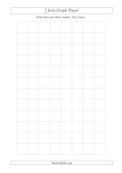 3/4 Inch Graph Paper with Grey Lines (A4 Size)