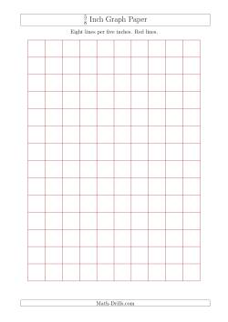 5/8 Inch Graph Paper with Red Lines (A4 Size)