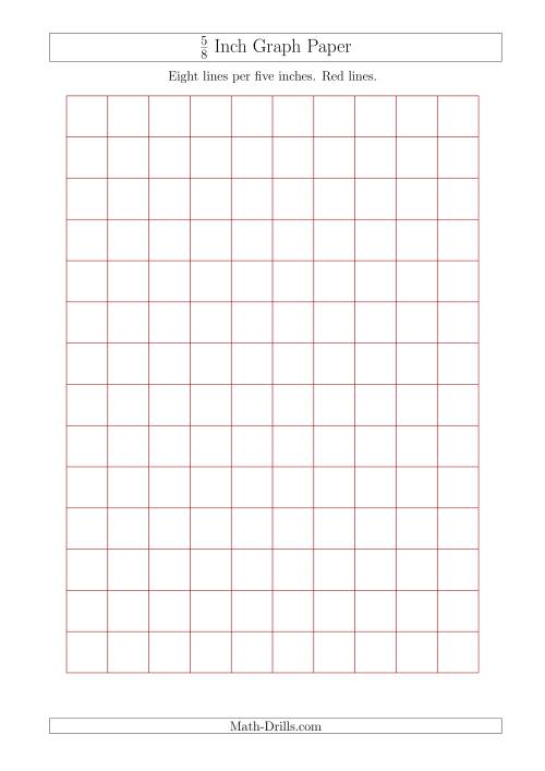 The 5/8 Inch Graph Paper with Red Lines (A4 Size) Math Worksheet