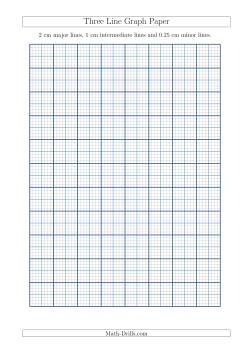 Three Line Graph Paper with 2 cm Major Lines, 1 cm Intermediate Lines and 0.25 cm Minor Lines (A4 Size)