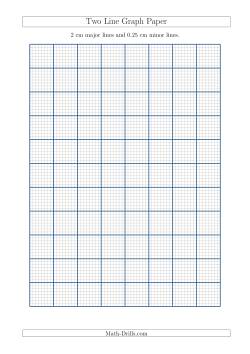 Two Line Graph Paper with 2 cm Major Lines and 0.25 cm Minor Lines (A4 Size)