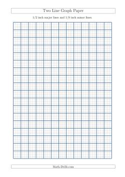 Two Line Graph Paper with 1/2 inch Major Lines and 1/8 inch Minor Lines (A4 Size)