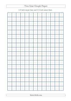 Two Line Graph Paper with 1/2 inch Major Lines and 1/4 inch Minor Lines (A4 Size)