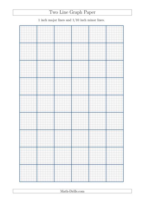 The Two Line Graph Paper with 1 inch Major Lines and 1/10 inch Minor Lines (A4 Size) (A) Math Worksheet