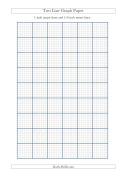 Two Line Graph Paper with 1 inch Major Lines and 1/8 inch Minor Lines (A4 Size)